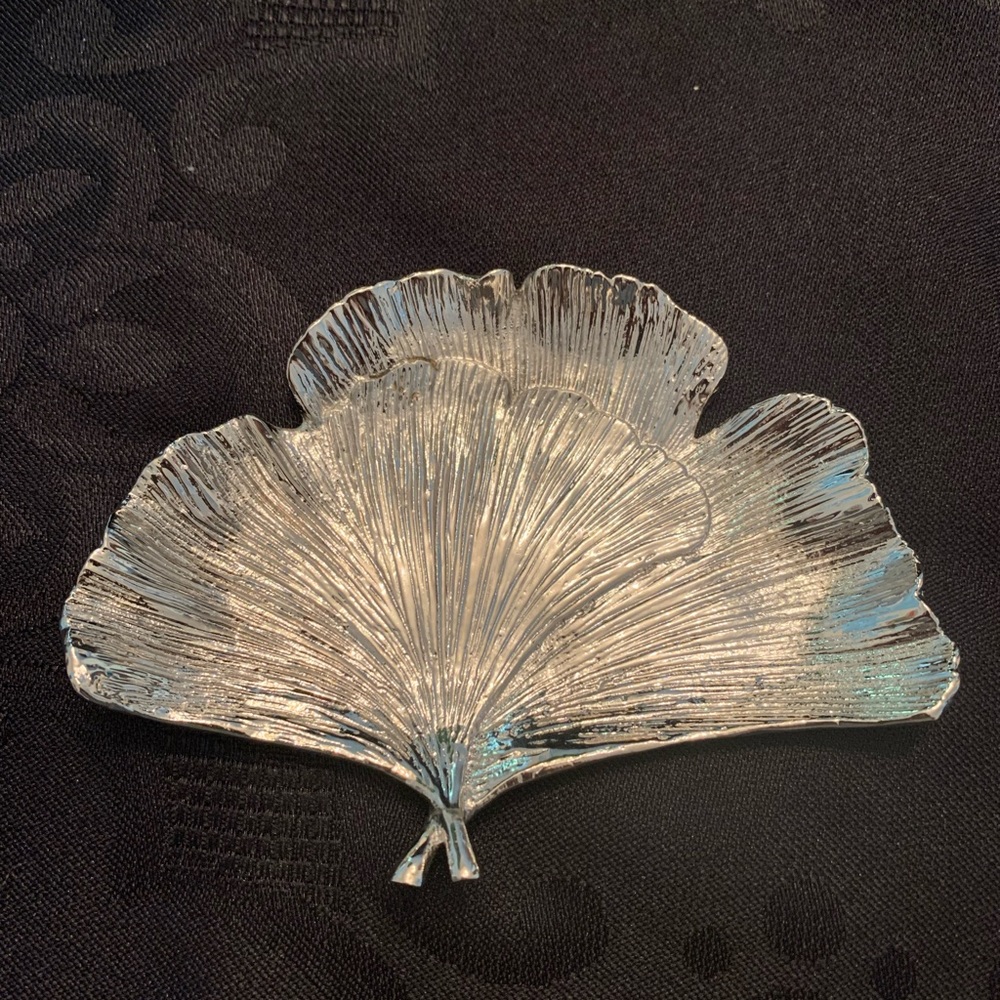 Michael Aram silver ginkgo leaf plate